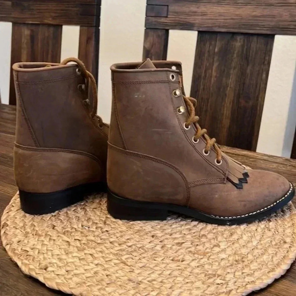 Vintage Acme Leather Lace Up‎ Boots - Picture 5 of 12